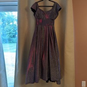 Betsy & Adam Galaxy Glitter Ball Gown Size 8 - Altered Glitter/purple/pink